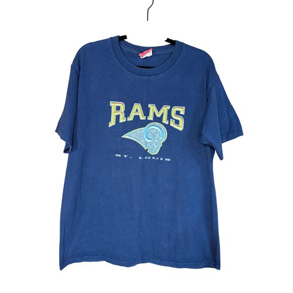 Saint Louis Rams Navy Blue T-Shirt Size Large - Picture 1 of 5